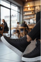 Men’s Boots - Black White - 0811 Men’s Boots - Black White - 0811