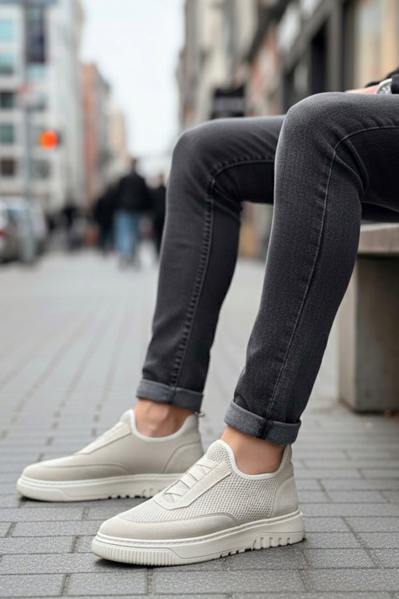 Mens Sneakers - Beige - 0911