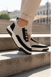 Mens Sneakers - Beige Black - 0911
