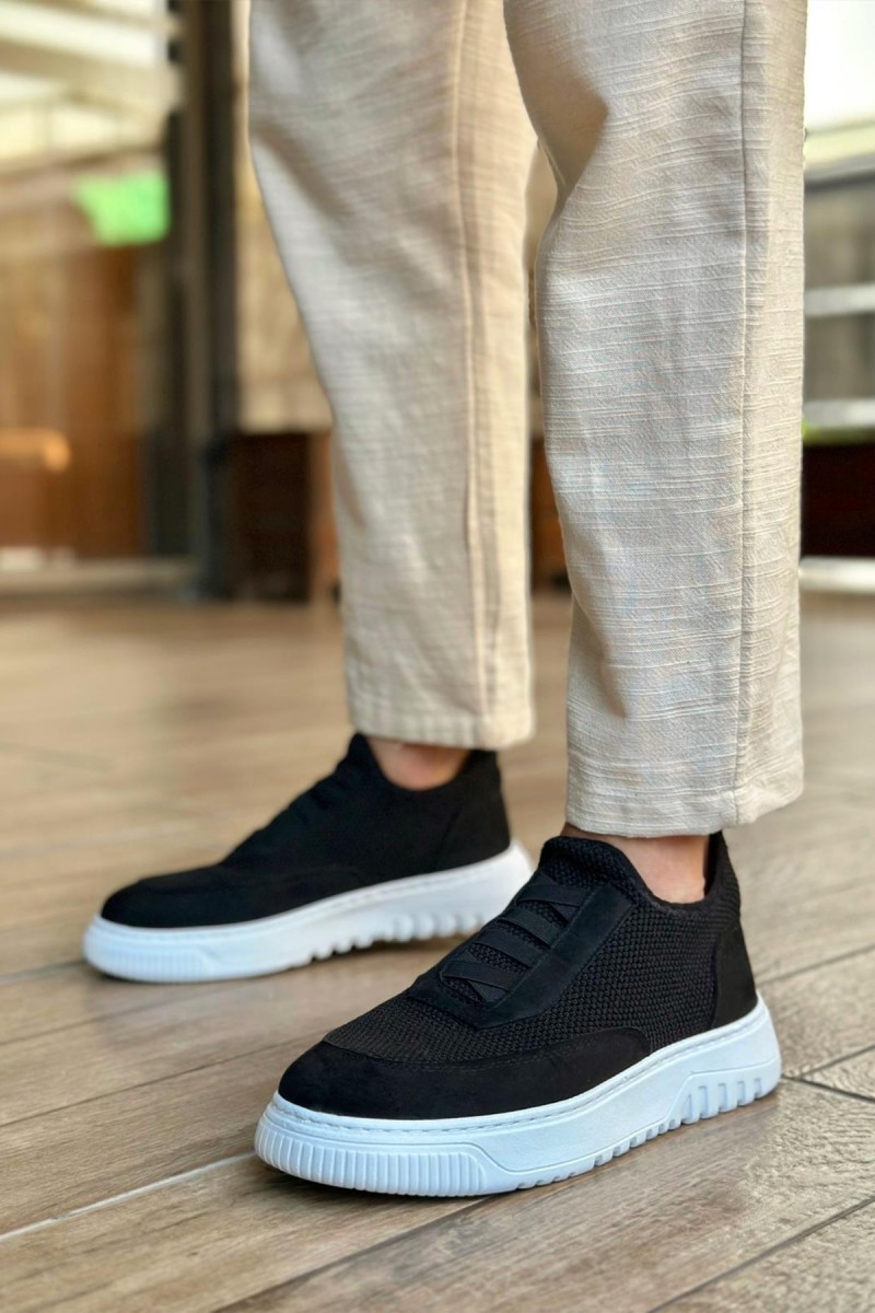 Mens Sneakers - Black White - 0911