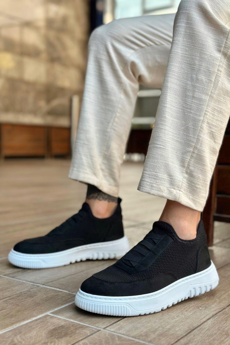 Mens Sneakers - Black White - 0911