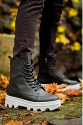Men’s Boots - Black White - 0993