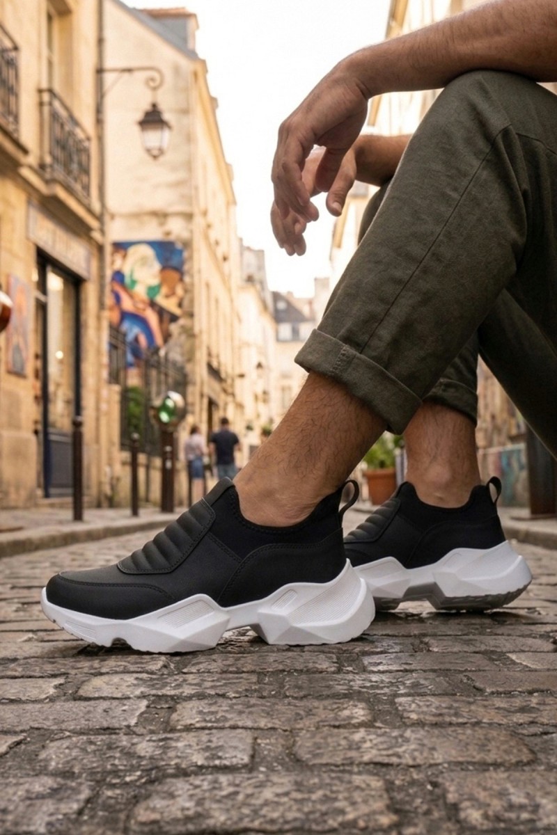 Mens Sneakers - Black White - 402