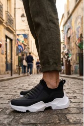 Mens Sneakers - Black White - 402