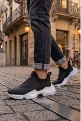 Mens Sneakers - Black White - 402