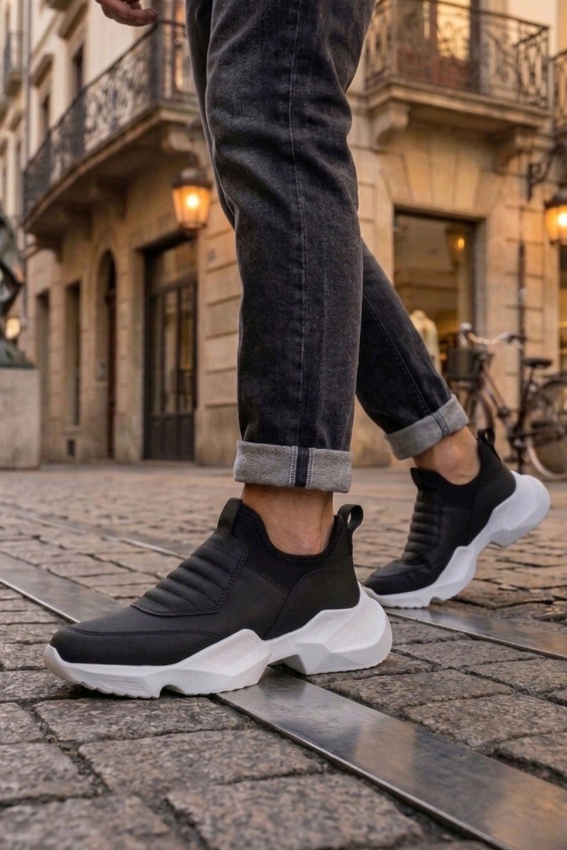 Mens Sneakers - Black White - 402