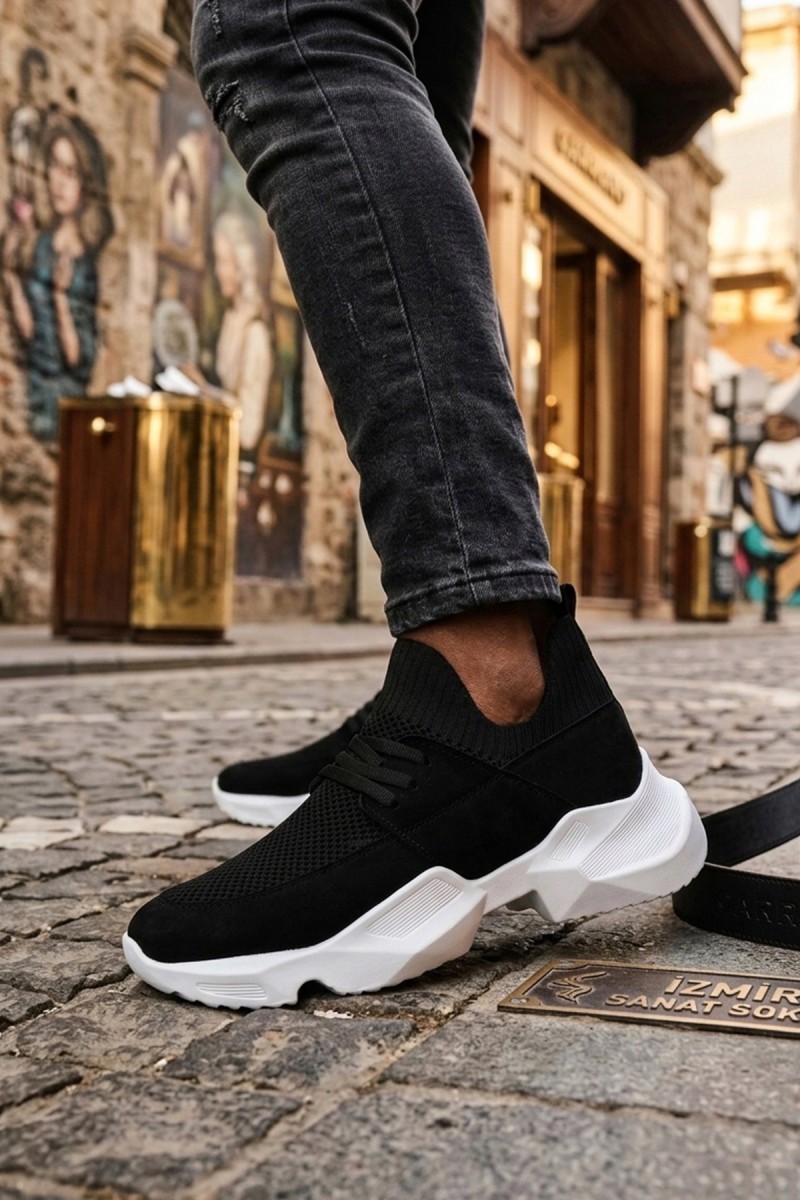 Mens Sneakers - Black White - 403
