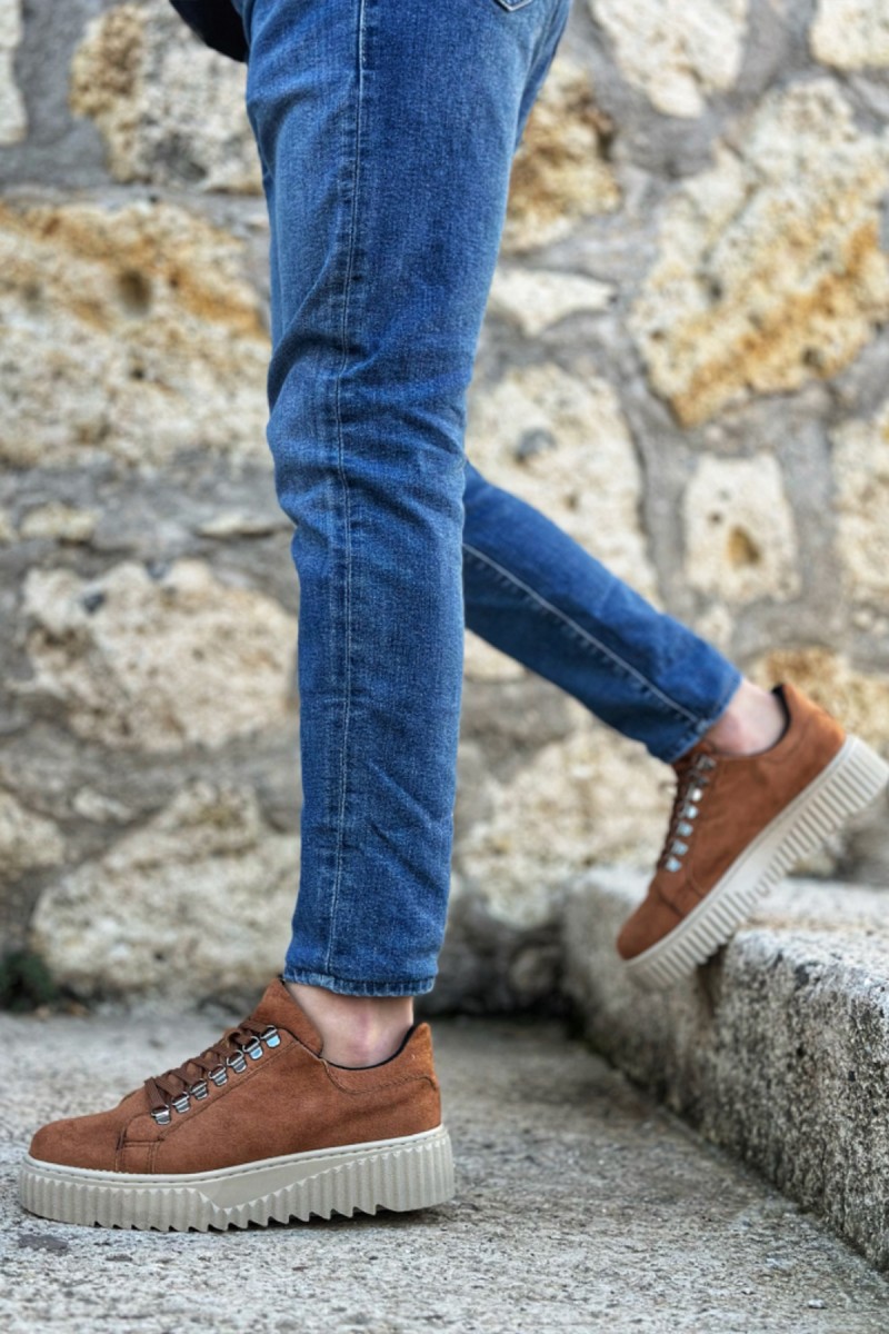Mens Sneakers - Tan Suede - 505