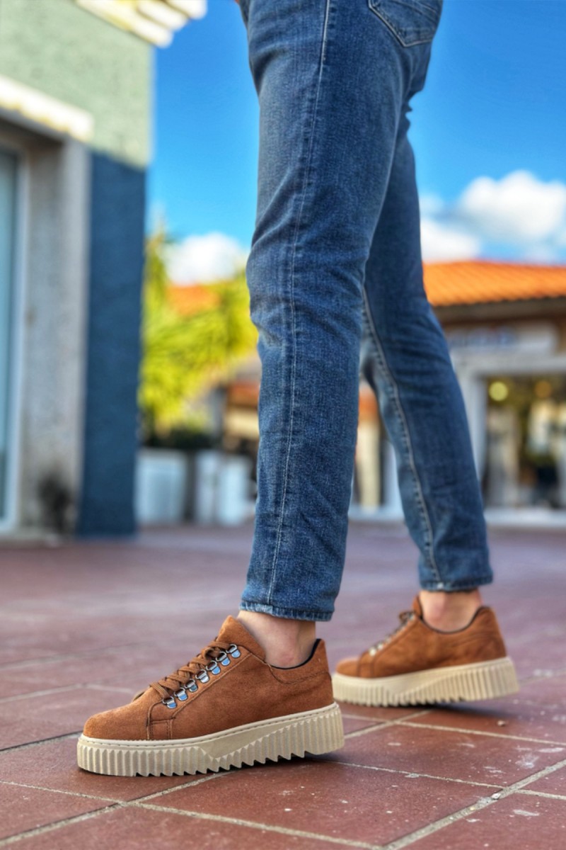 Mens Sneakers - Tan Suede - 505