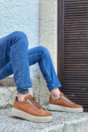 Mens Sneakers - Tan Suede - 505