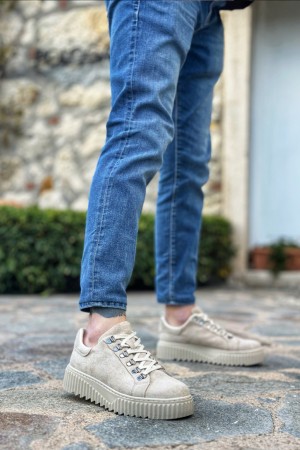 Mens Sneakers - Beige Suede - 505