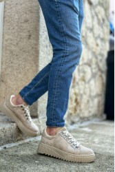 Mens Sneakers - Beige Suede - 505
