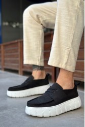 Mens Casual Shoes - Black White - 676