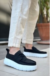 Mens Casual Shoes - Black White - 676