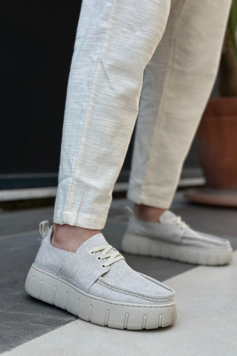 Mens Casual Shoes - Beige - 676