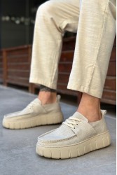 Mens Casual Shoes - Beige - 676