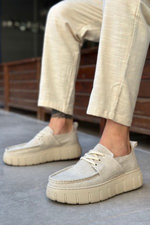Mens Casual Shoes - Beige - 676