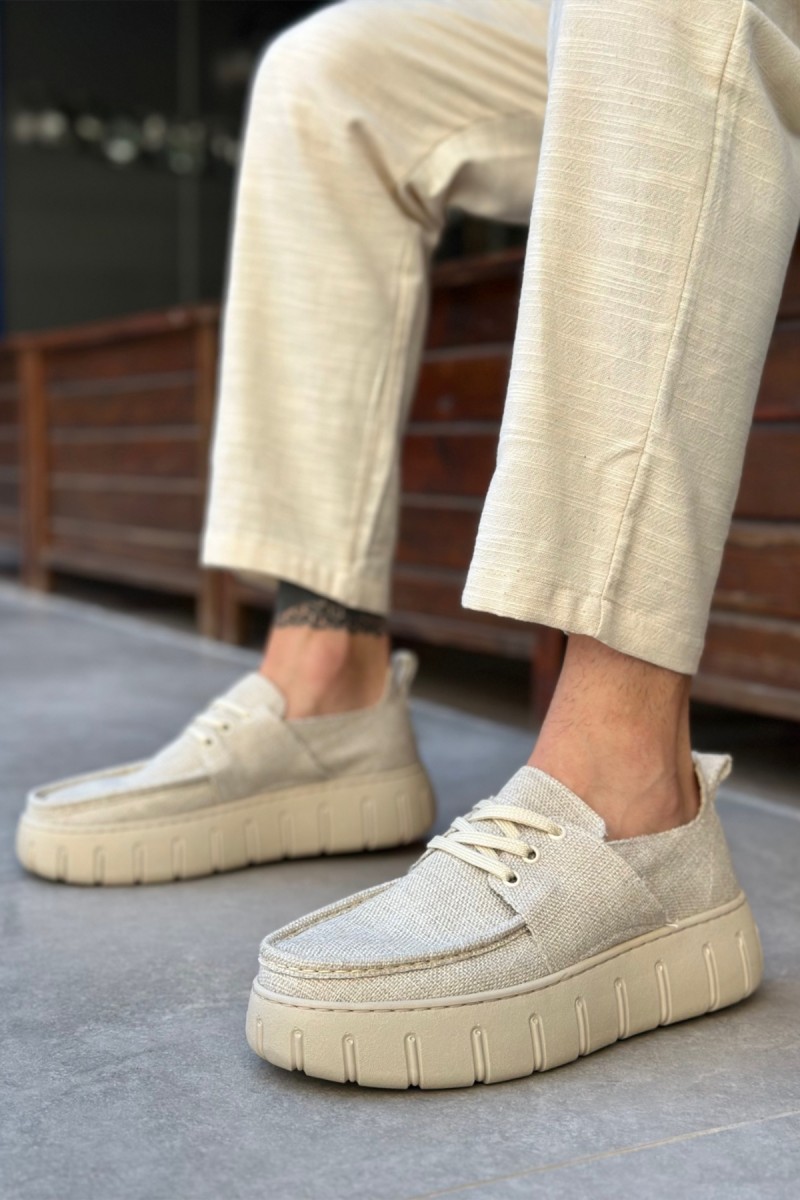 Mens Casual Shoes - Beige - 676