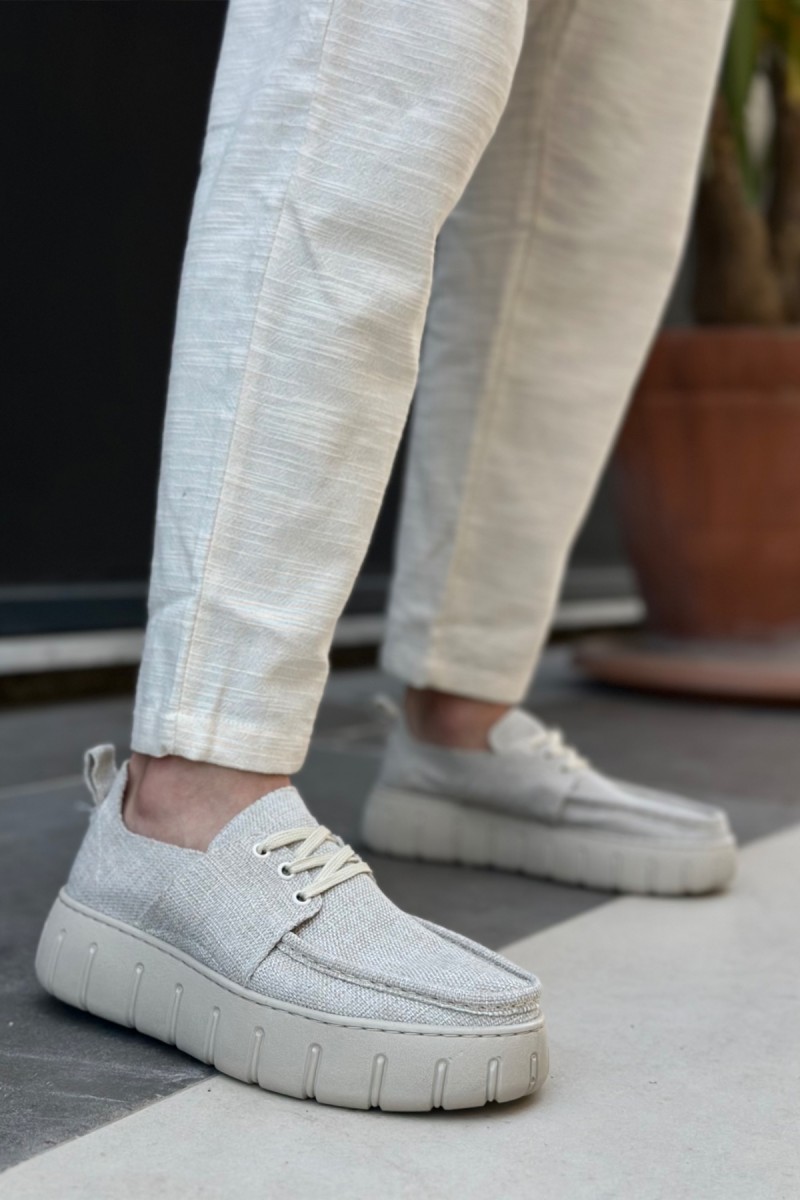 Mens Casual Shoes - Beige - 676