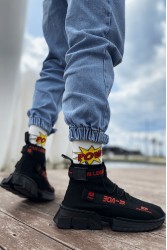 Mens Sneakers - Black Red - Agron