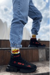 Mens Sneakers - Black Red - Agron