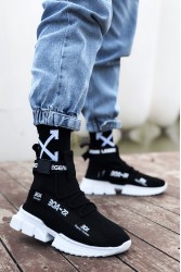 Mens Sneakers - Black White - Agron