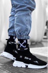 Mens Sneakers - Black White - Agron