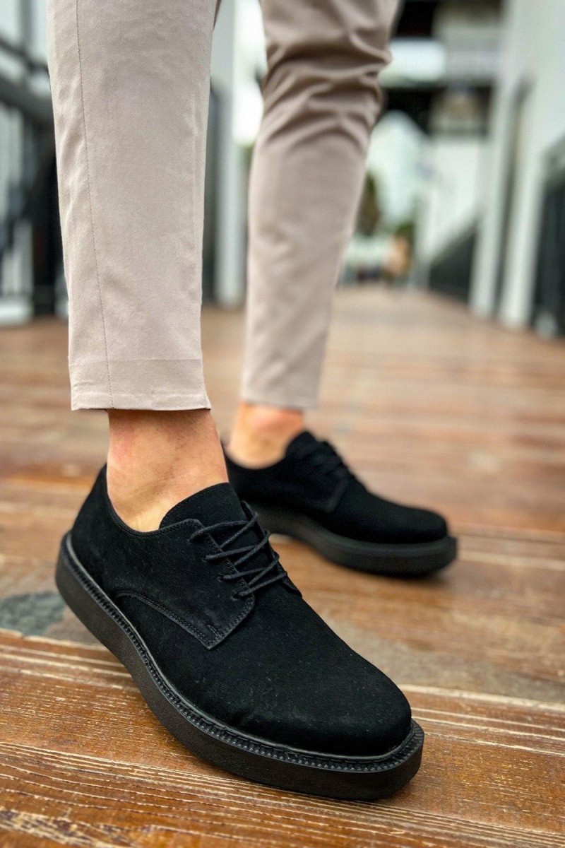 Mens Classic Shoes - Black Suede - 001