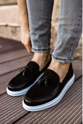 Mens Loafer - Black White - 002