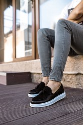 Mens Loafer - Black White - 002