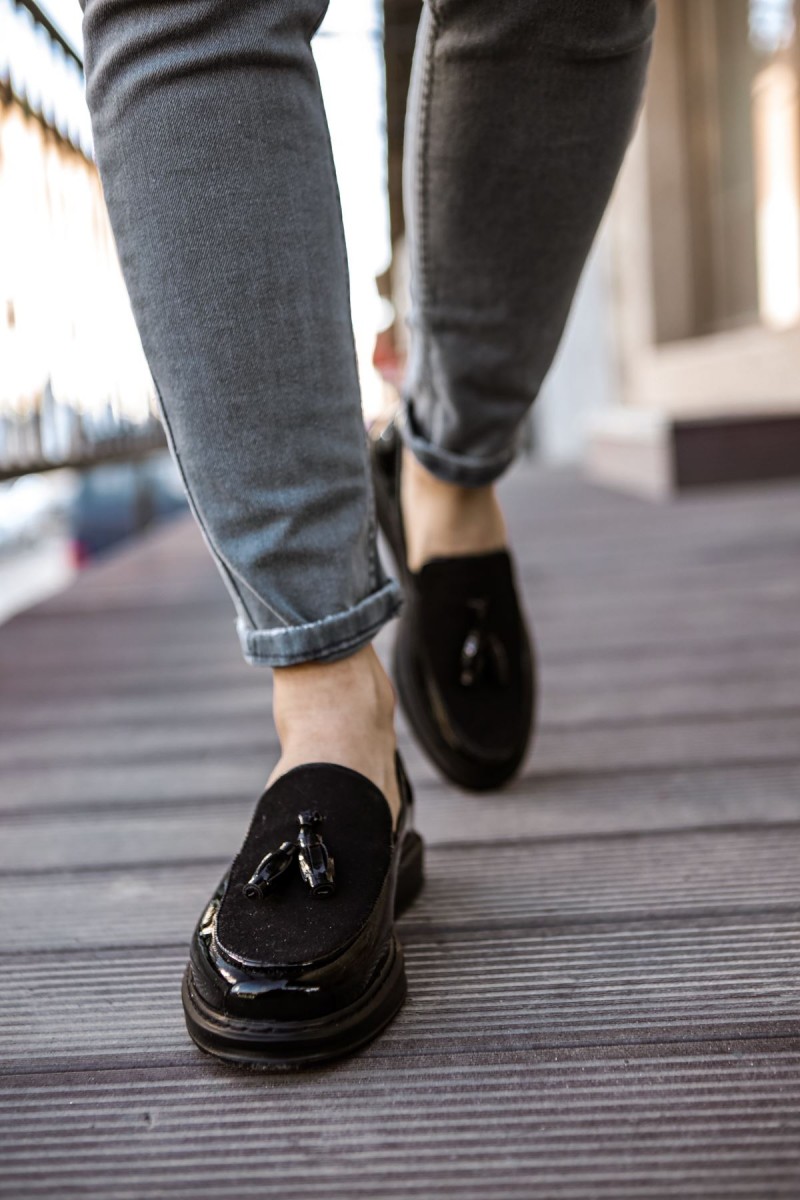 Mens Loafer - Black Patent Leather - 002