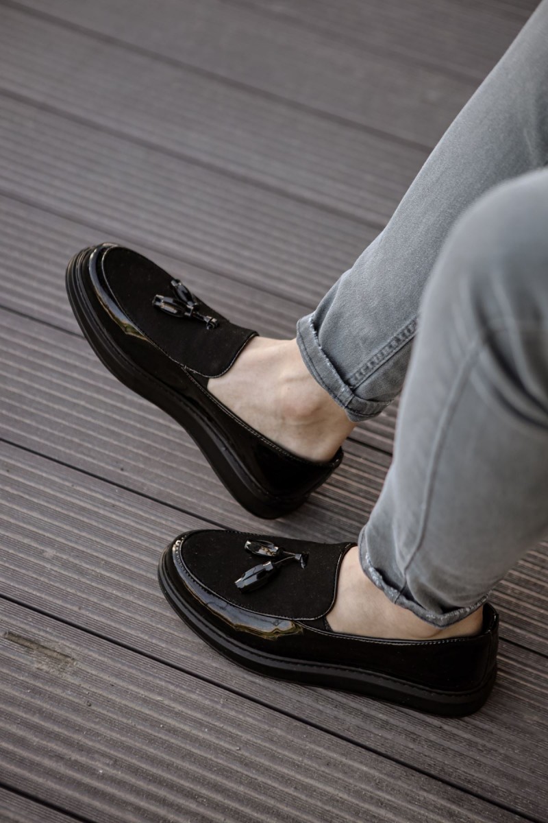 Mens Loafer - Black Patent Leather - 002