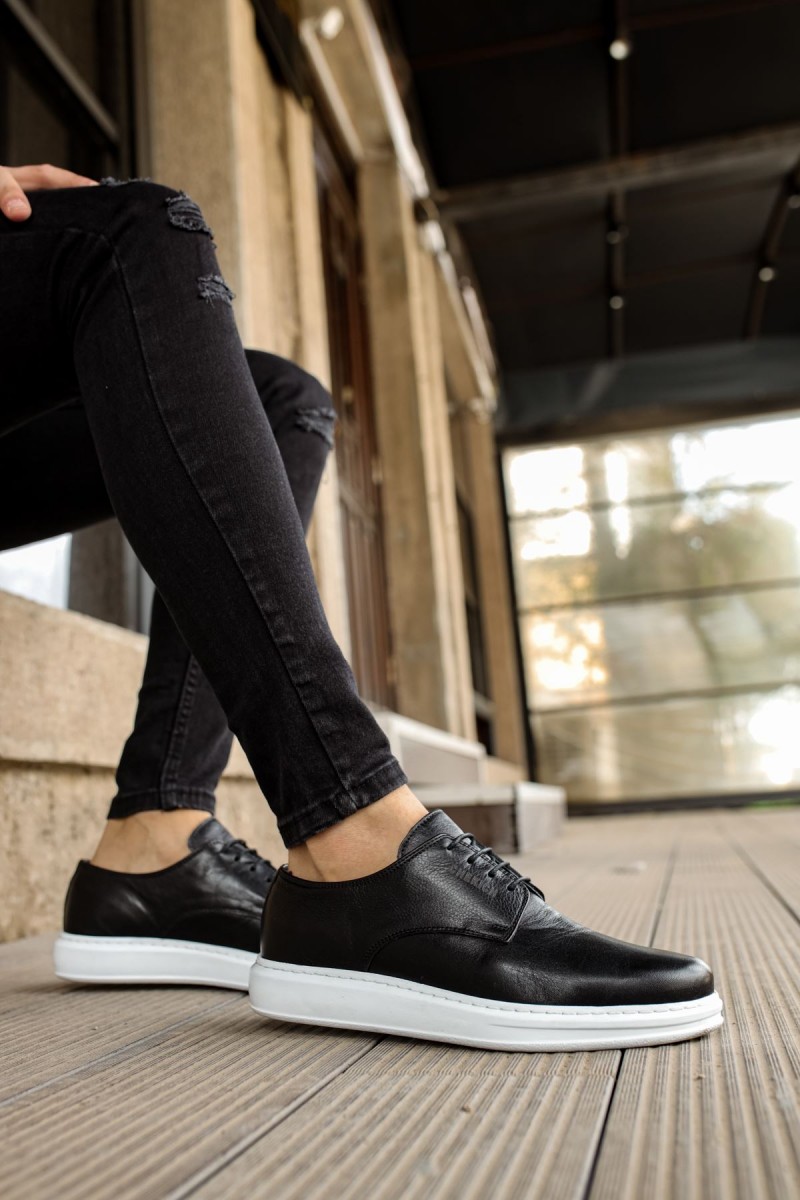 Mens Classic Shoes - Black White  - 003