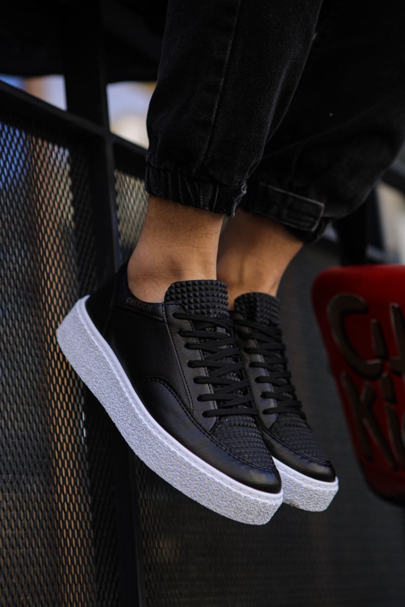 Mens Sneakers - Black White - 017