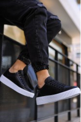 Mens Sneakers - Black White - 017
