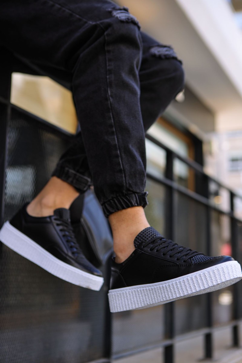 Mens Sneakers - Black White - 017