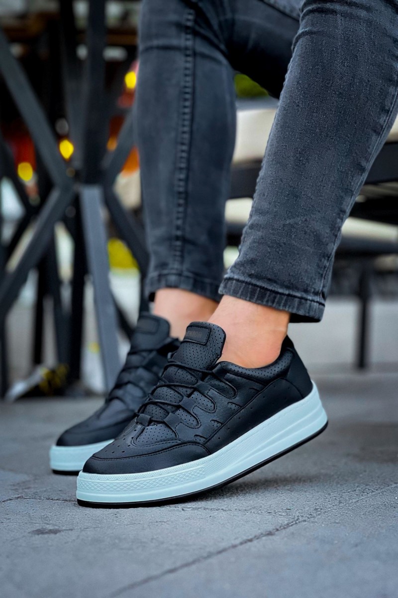 Mens Sneakers - Black White - 040