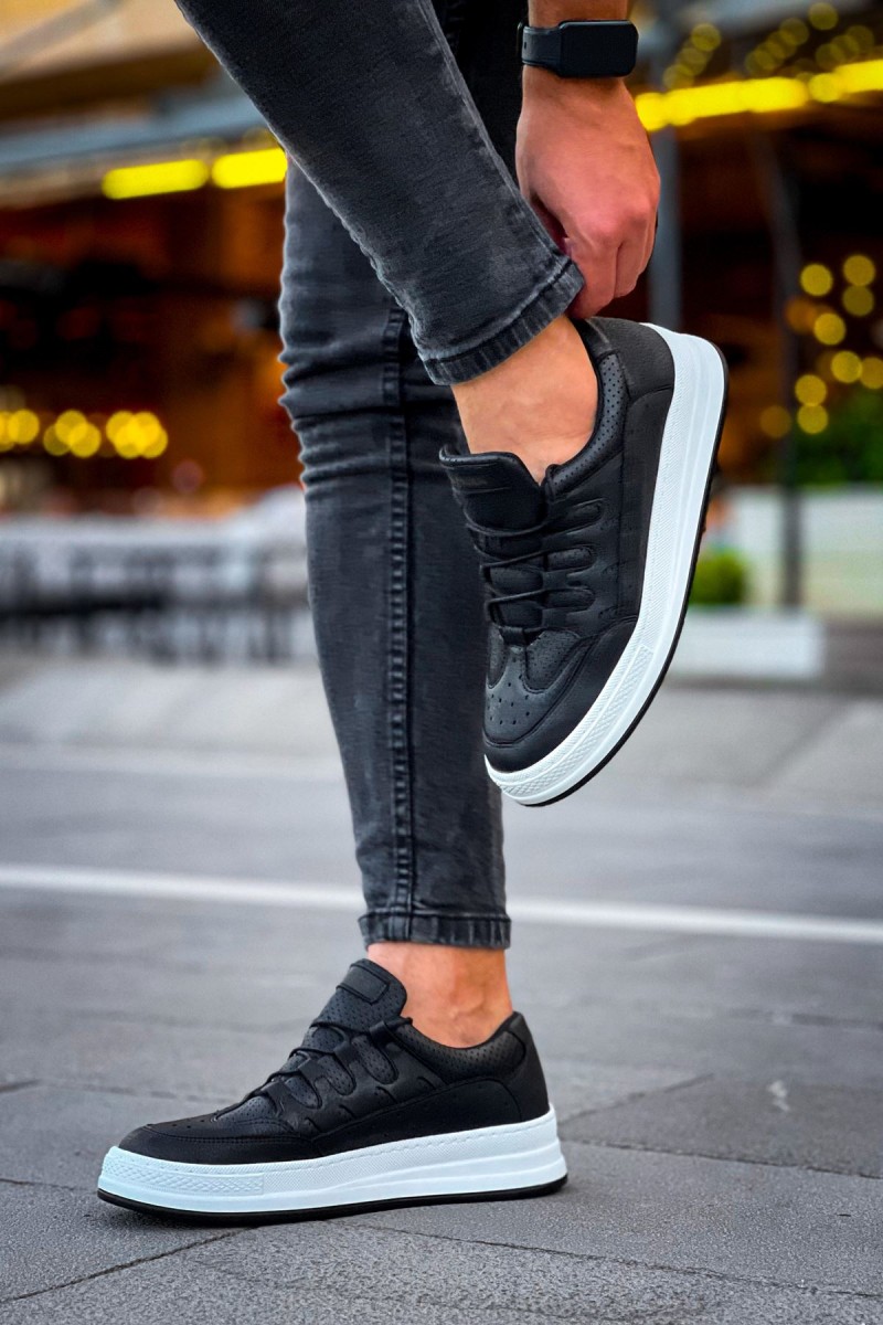 Mens Sneakers - Black White - 040