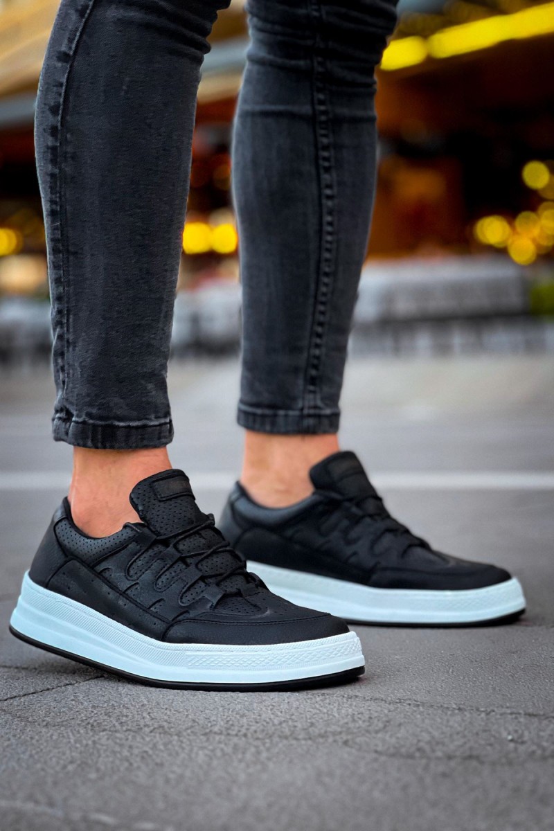 Mens Sneakers - Black White - 040