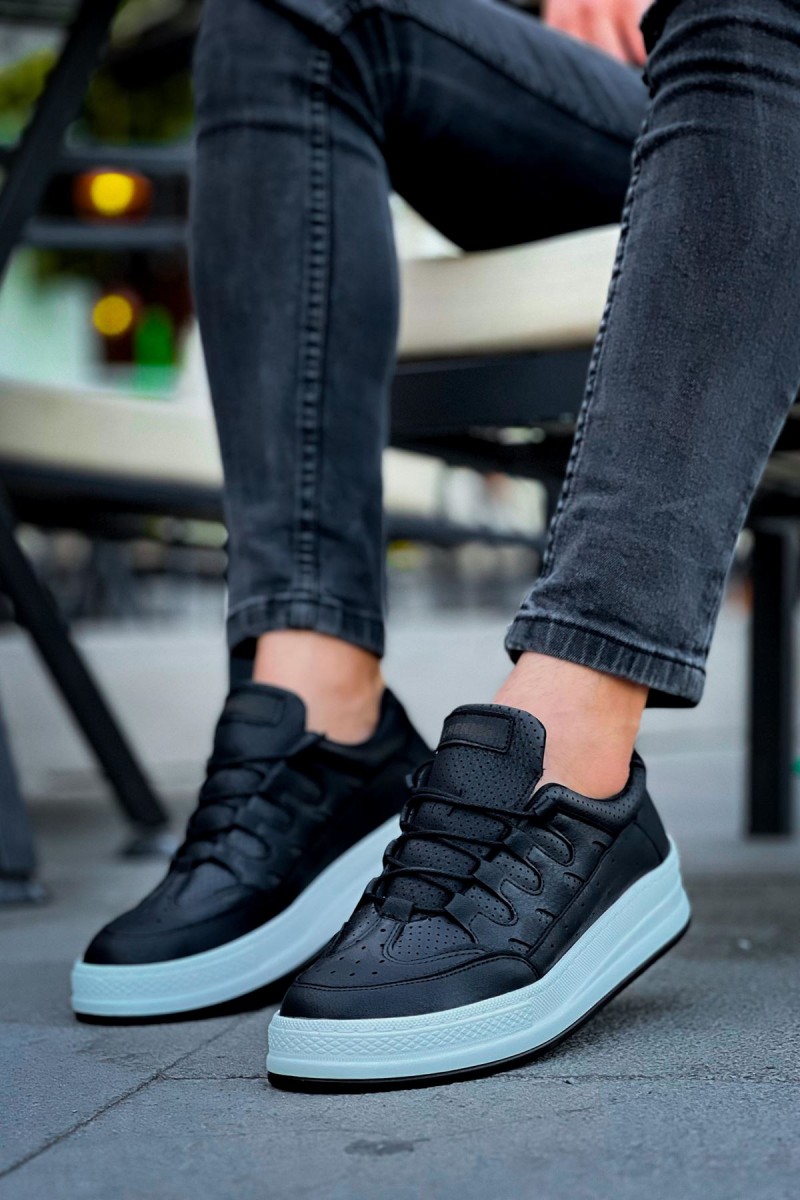 Mens Sneakers - Black White - 040