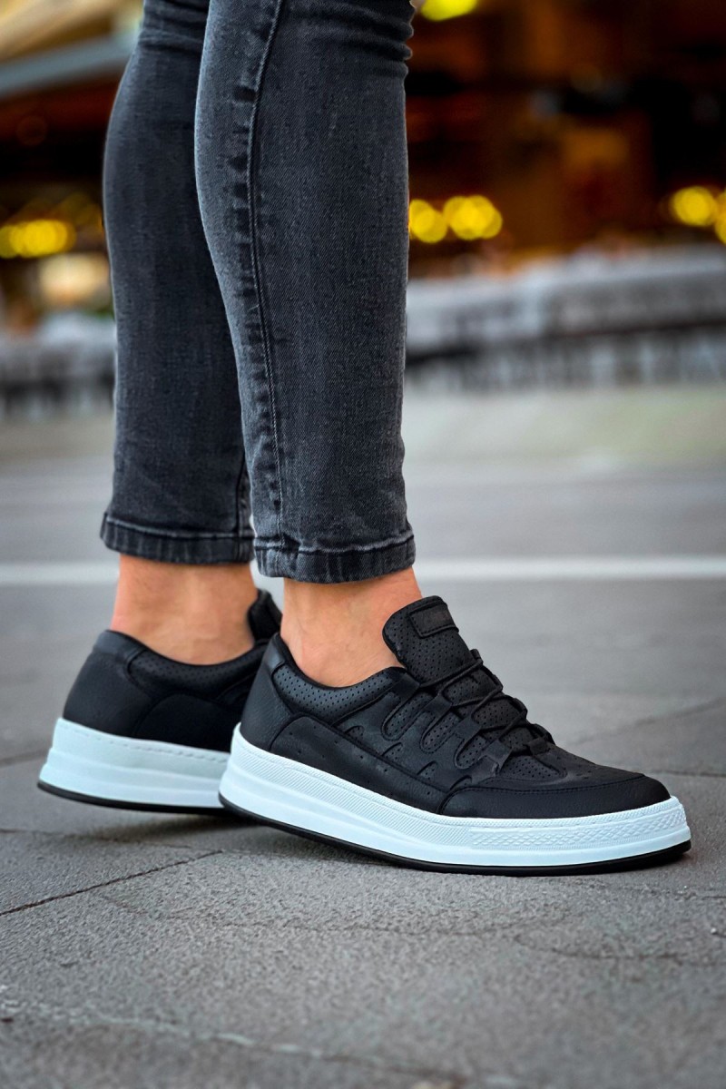 Mens Sneakers - Black White - 040