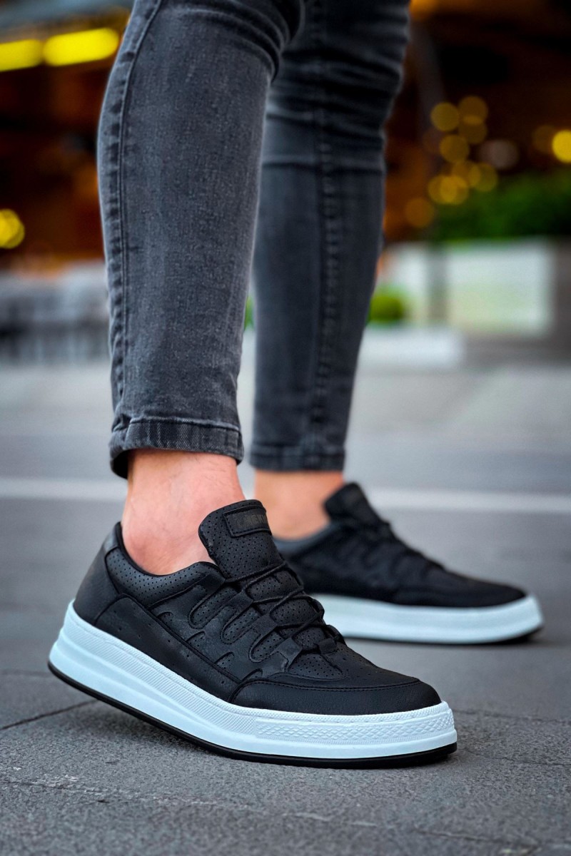 Mens Sneakers - Black White - 040