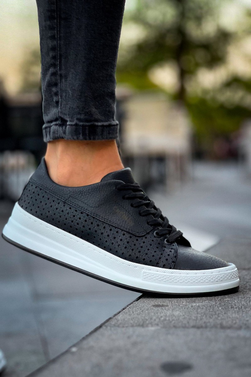 Mens Sneakers - Black White - 043