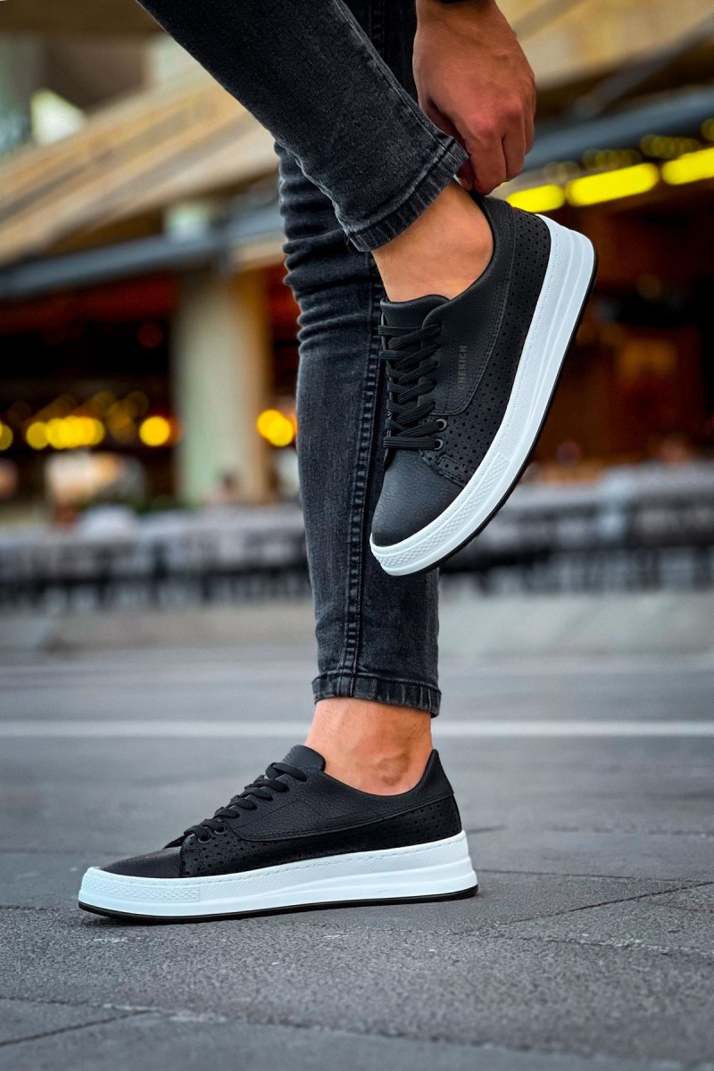 Mens Sneakers - Black White - 043