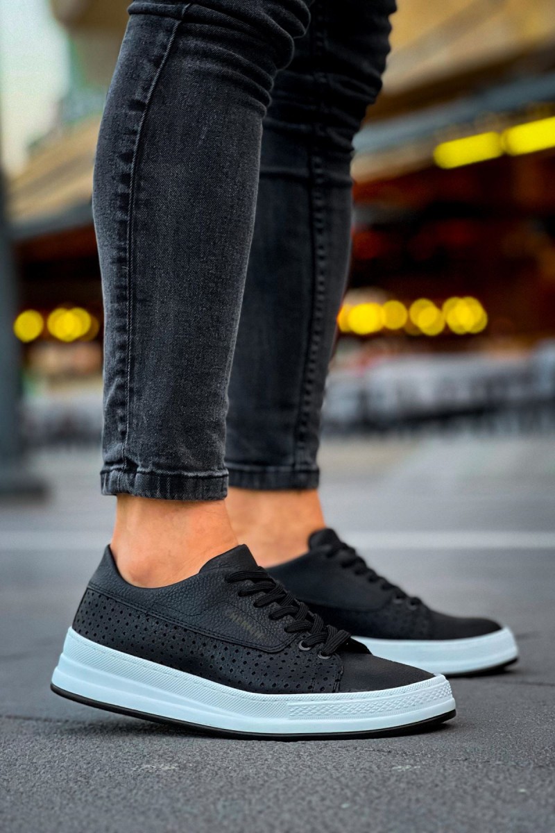 Mens Sneakers - Black White - 043
