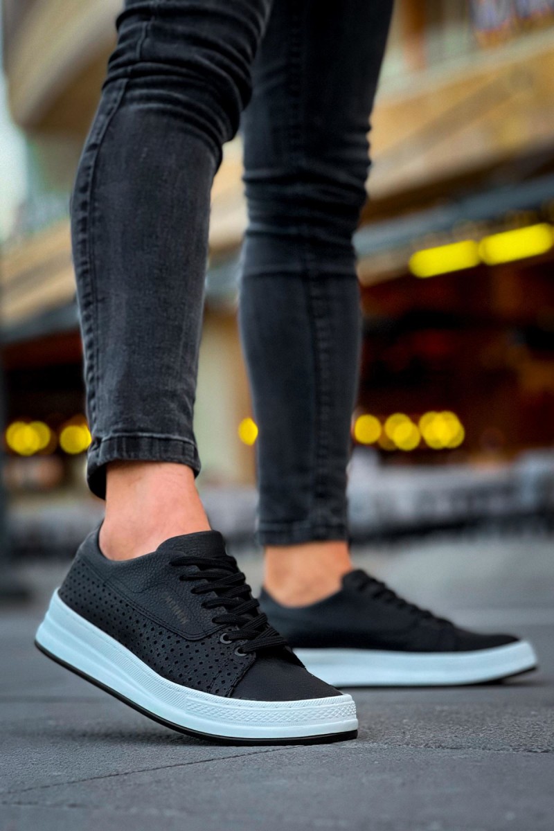 Mens Sneakers - Black White - 043