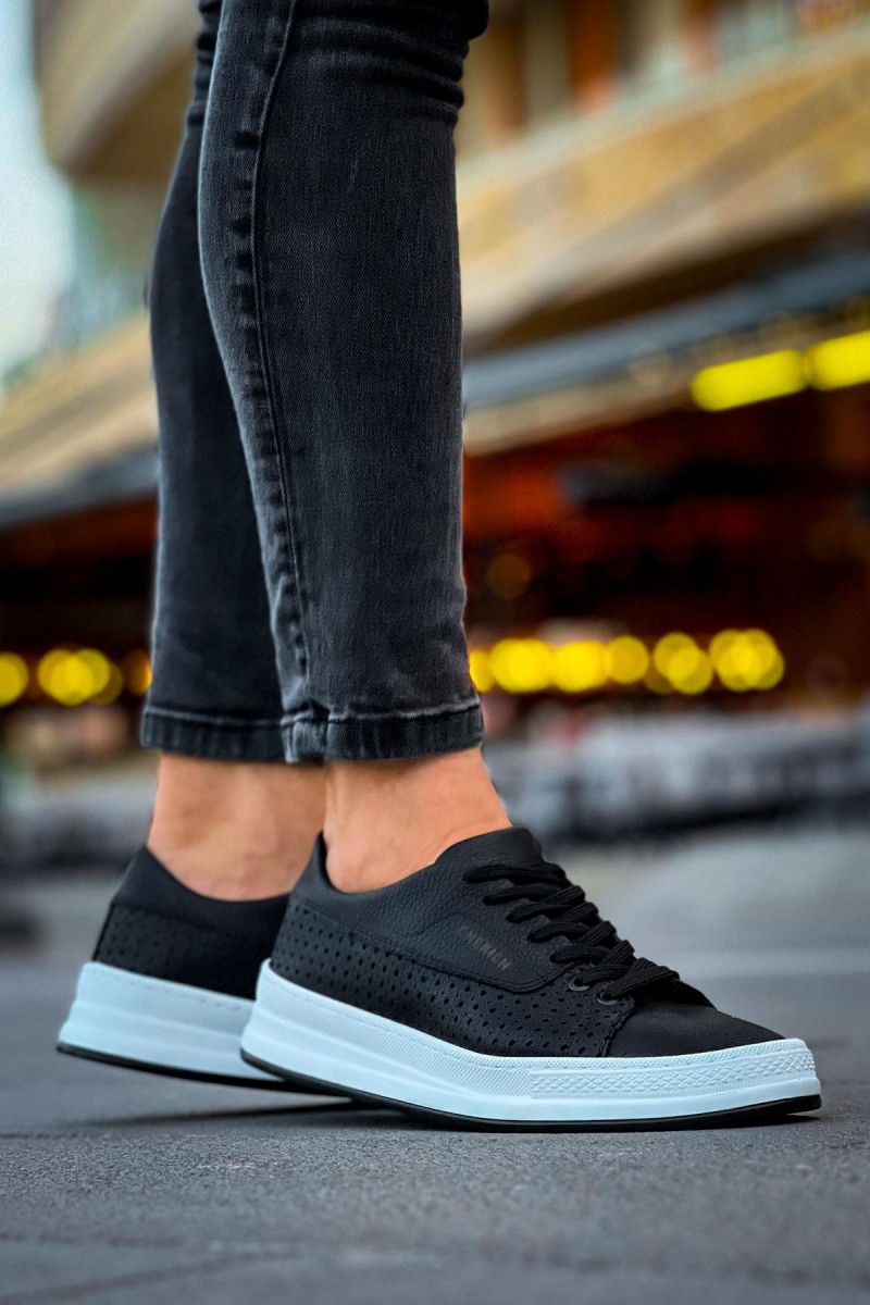 Mens Sneakers - Black White - 043