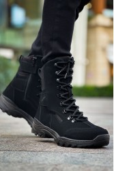 Mens Boots - Black Suede - 051