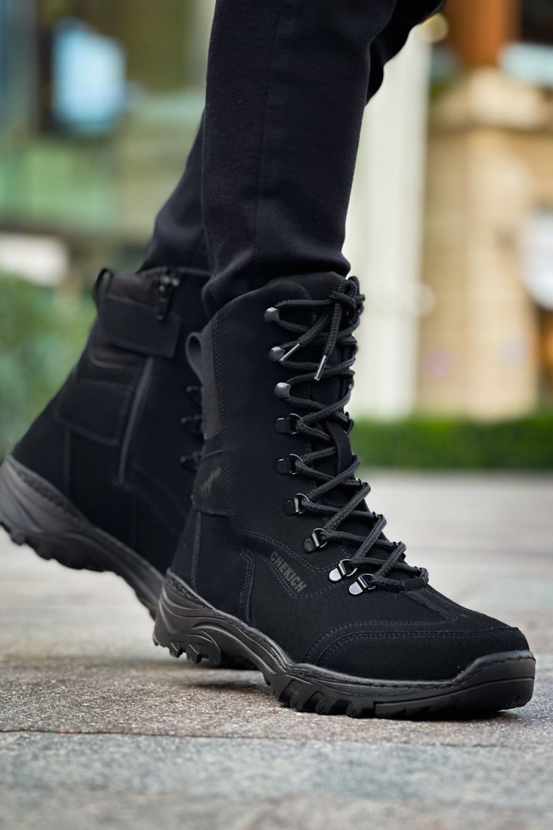 Mens Boots - Black Suede - 051