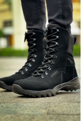 Mens Boots - Black Suede - 051